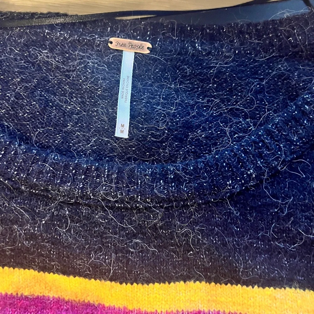 Free People Complete Me Alpaca Blend Striped Sweater Size Medium NWOT - Picture 7 of 9